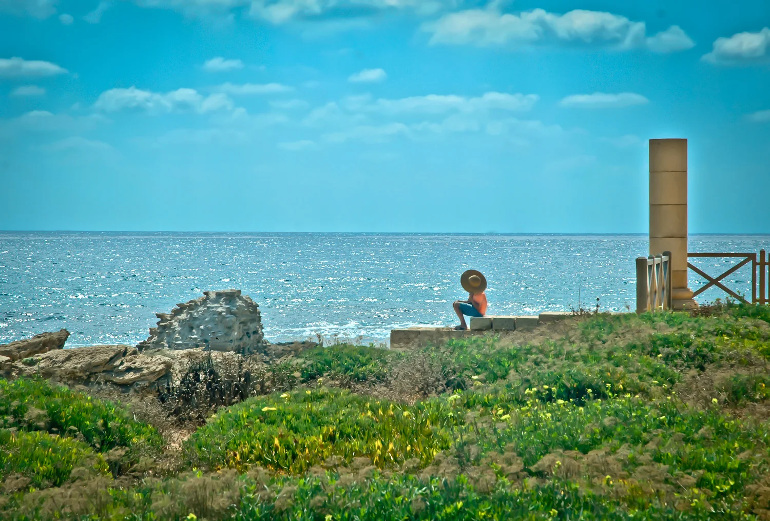Sunning by the Mediterranean Caesarea, Israel