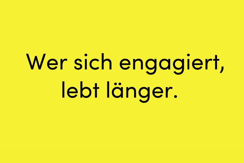 4. November: Wer sich engagiert, lebt länger