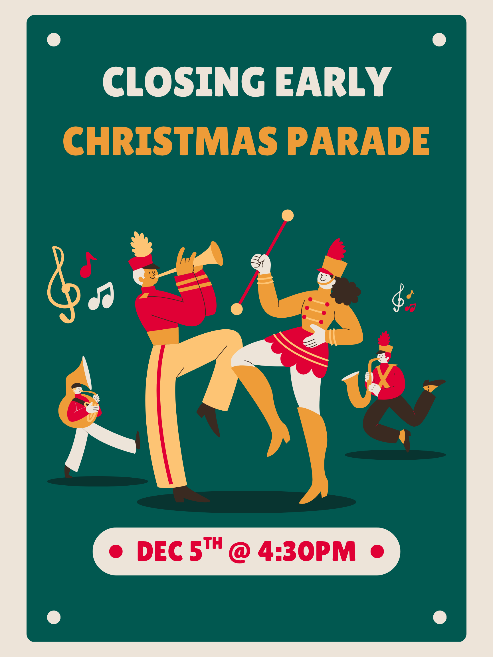 CLOSE EARLY- CLANTON CHRISTMAS PARADE