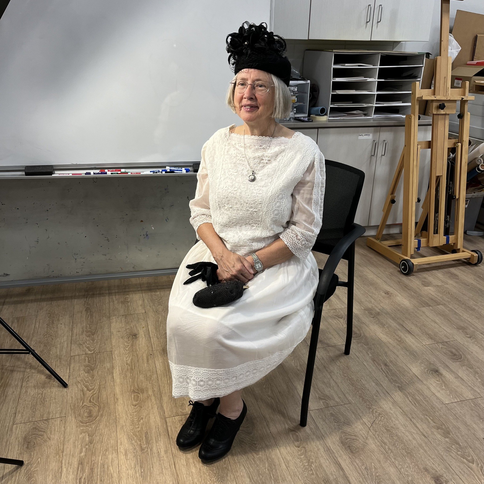 Big thanks to Bonnie, dressed as the Wright Brothers' sister Katharine Wright, for modeling for our artists today! Keep an eye on our social media pages for the resulting artwork tomorrow.
---
If you would like to participate in Friday Morning Art Se