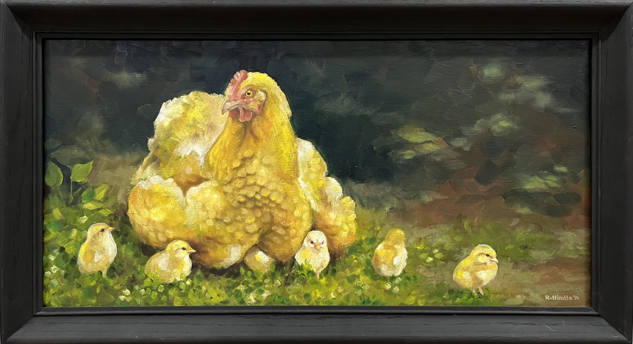 Happy Mother's Day from us here at the Hutchinson Art Center! 🐔🐣🌱
---
🖼: &quot;Hen and Chicks&quot; by Rachel Hindle, Oil on Canvas (2016), currently on display in the Hutchinson Art Center Members Consignment Gallery

__
#happymothersday #happym