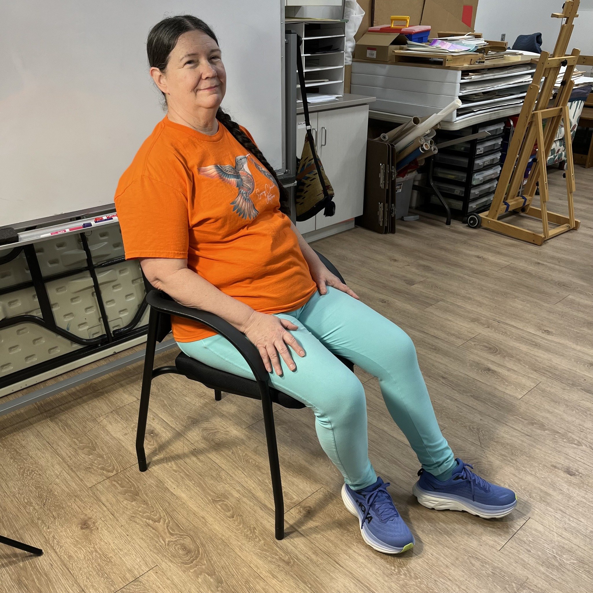 Big thanks to Sharon for modeling for our artists today! Keep an eye on our social media pages for the resulting artwork tomorrow.
---
If you would like to participate in Friday Morning Art Sessions remotely, feel free to draw or paint this week's mo