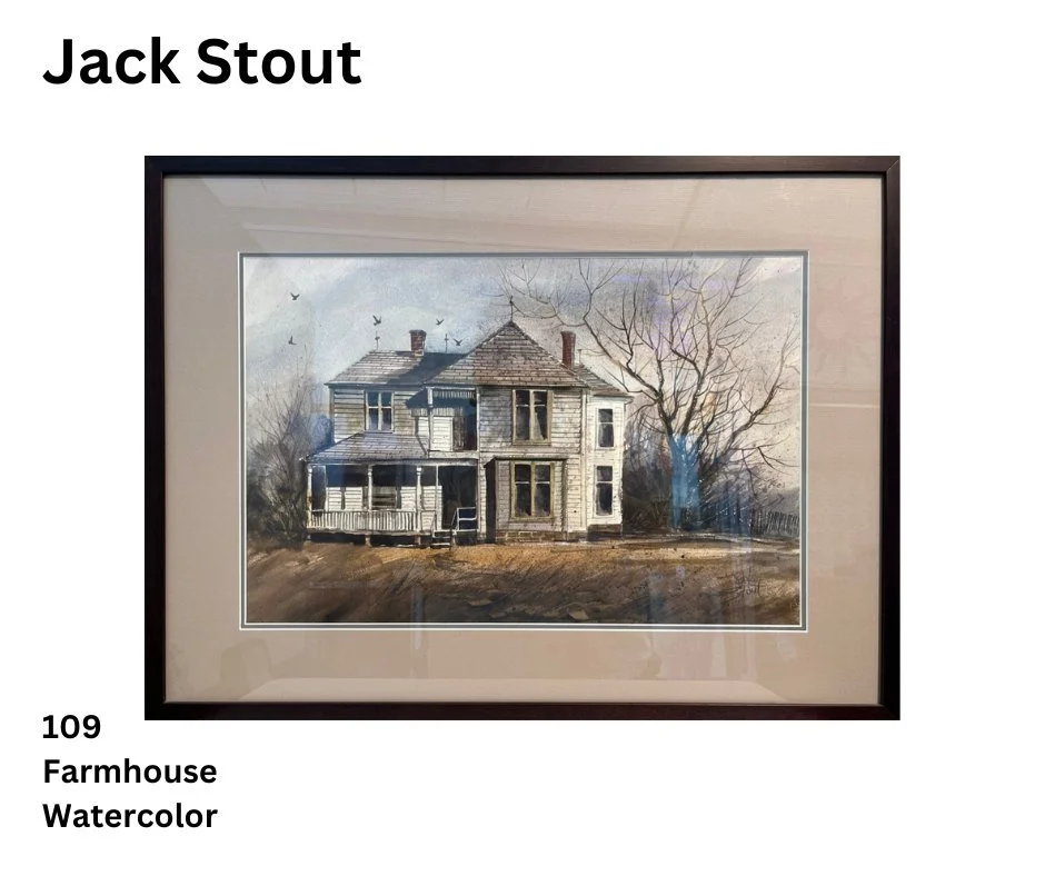 Jack Stout is a featured artist from our upcoming 2025 Autumn Consignment Art Auction.

Auction artwork will be on display in our Main Gallery now through October 18th. The artwork is also viewable on our website at https://www.hutchinsonartcenter.ne