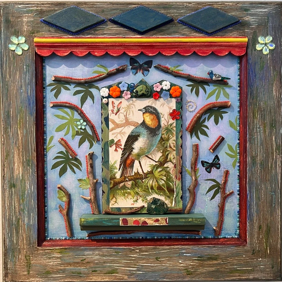 The work of artist Ranal Harrell Young on display here at the Hutchinson Art Center starting ✨TODAY✨!
We invite you to come on in and be amazed by Young’s fascinating collage and assemblage works.
This exhibition is on display in the Front Ga