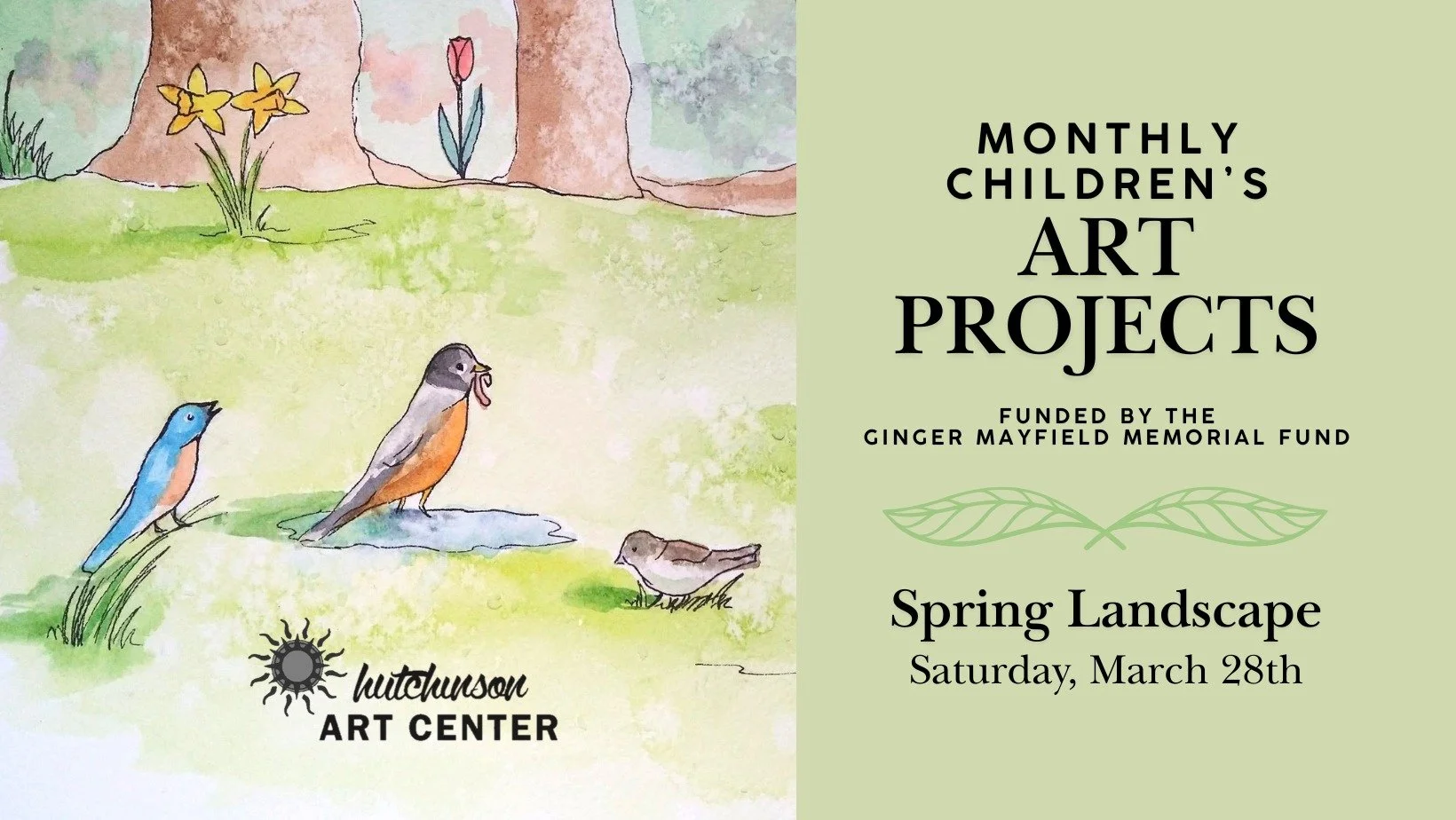 A little birdie told me that the Hutchinson Art Center has the best kids' art classes! 🐦

We invite you have your little one join us for our Monthly Children's Art Projects! These make-n-take art classes are an opportunity for children aged 6 throug