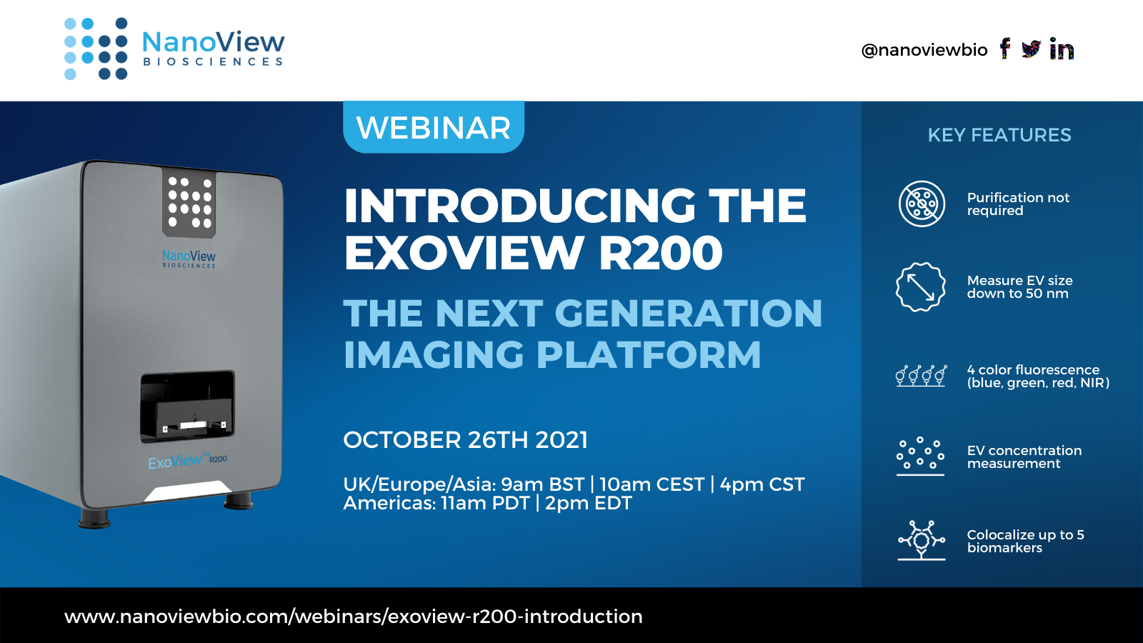 网络研讨会,介绍ExoView R200,下一代成像平台