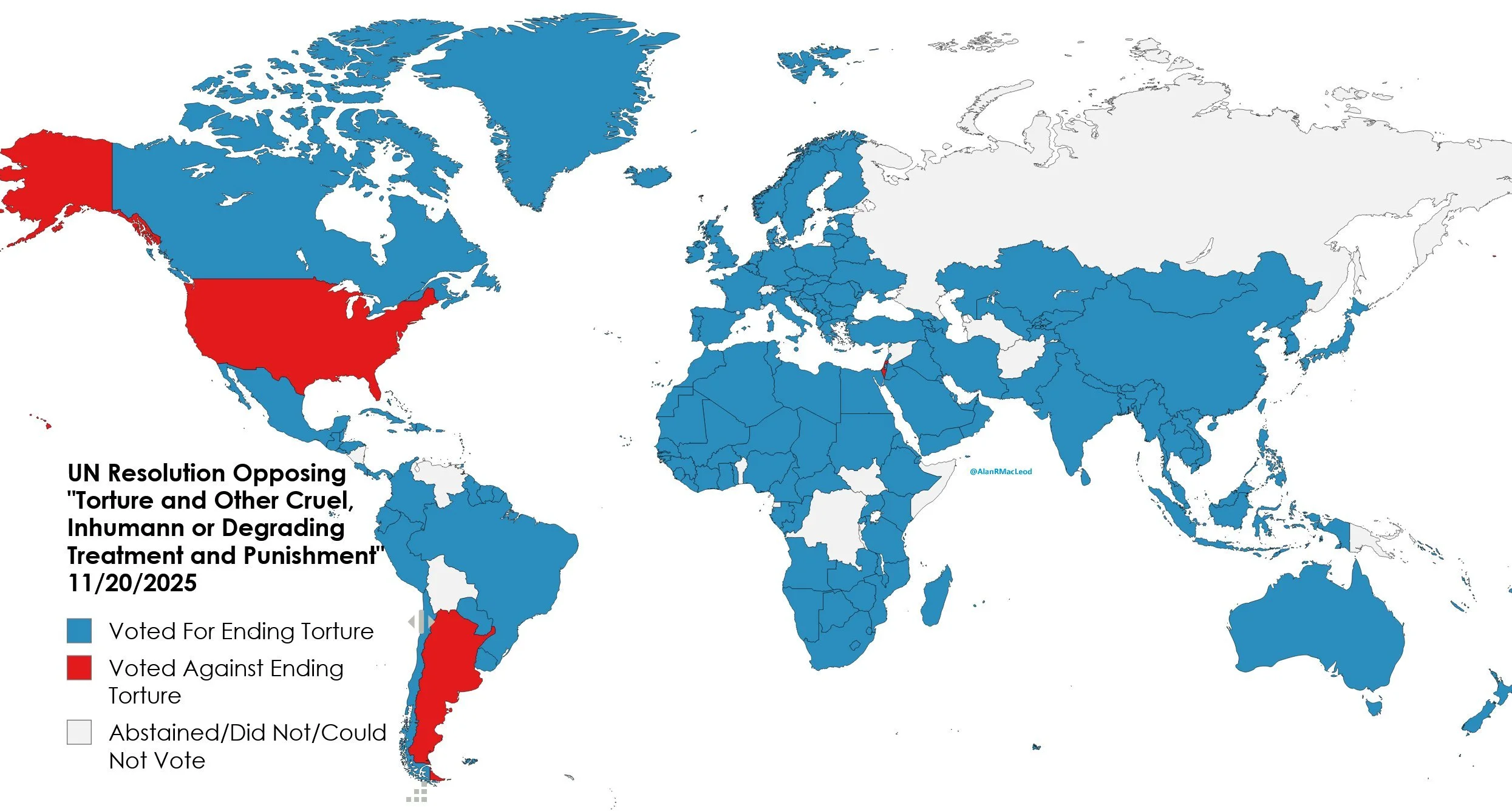 UN Passes Resolution Opposing Torture — Three Countries Vote Against