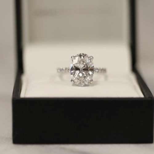 3 Carat Oval Pave Solitaire