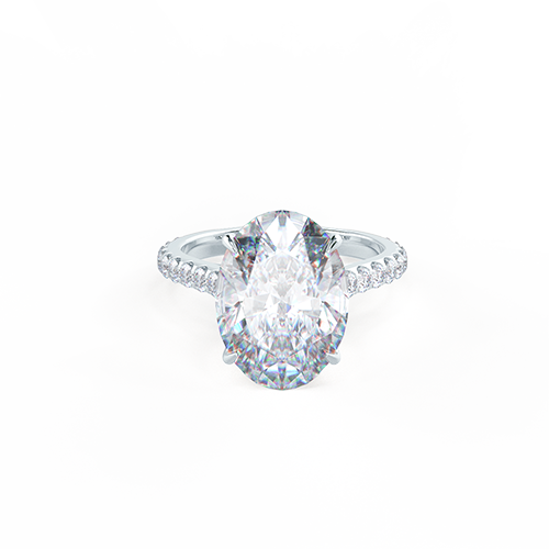 Oval Pave Solitaire Photo Rendering