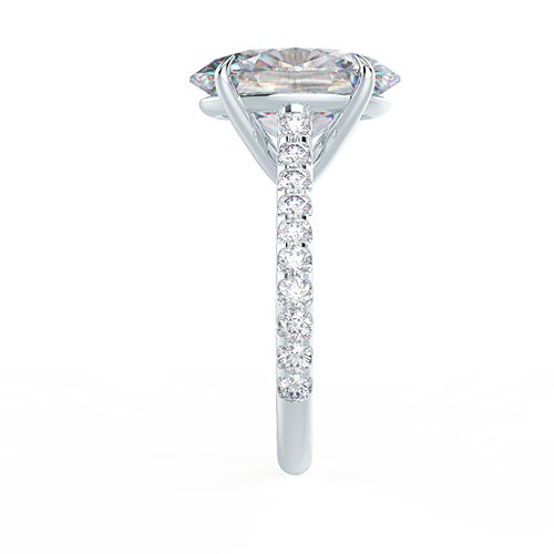 Oval Pave Solitaire Photo Rendering Side