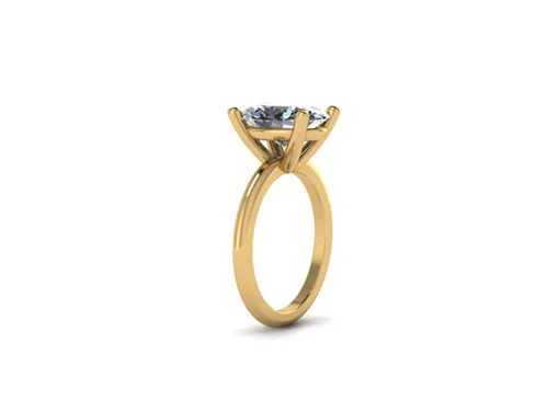Yellow Gold Oval Solitaire Rough Rendering
