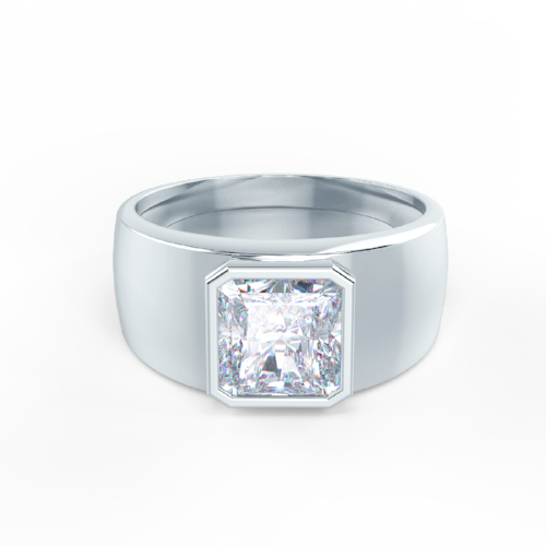 Men's Bezel Set Ring CAD Rendering