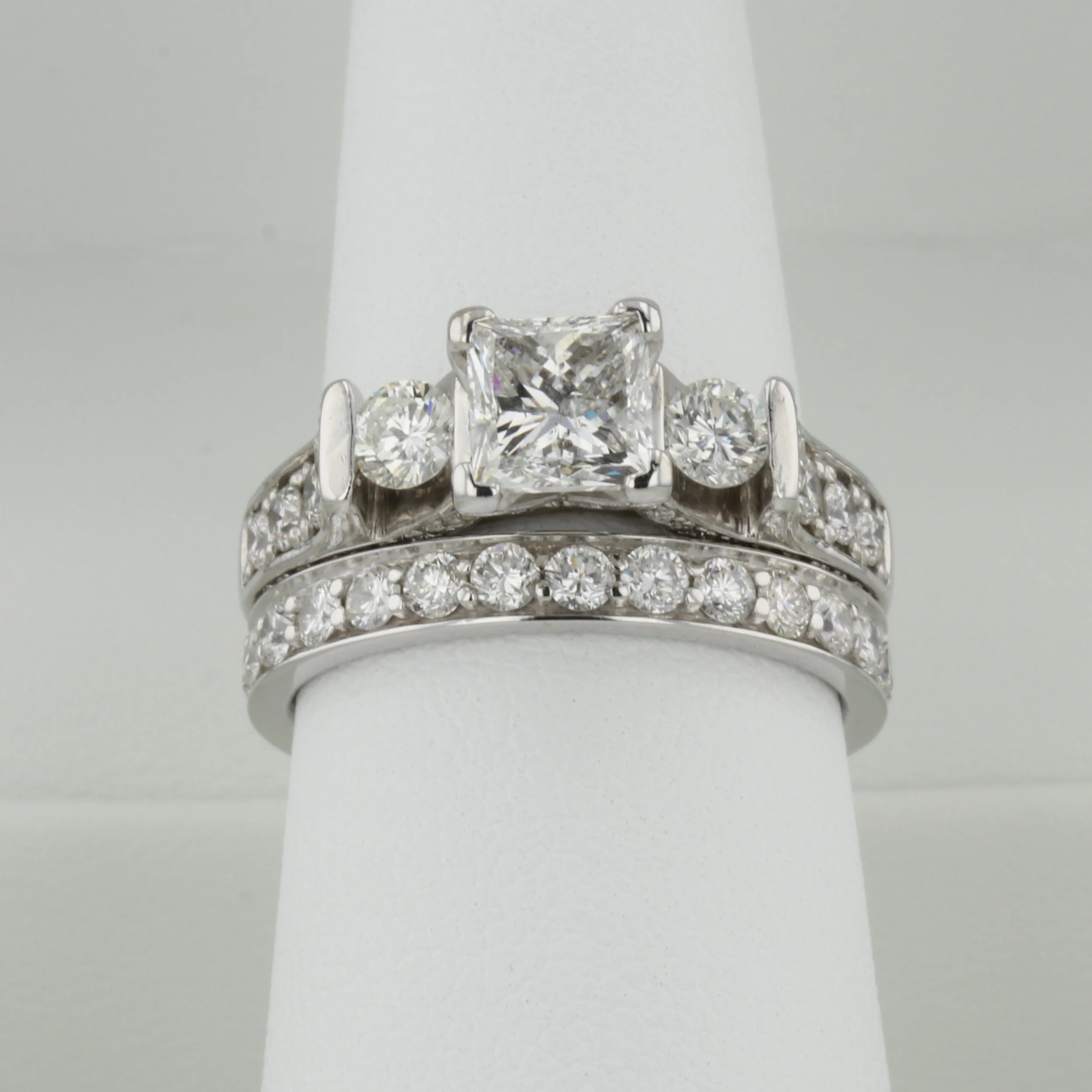 Original Engagement Ring and Wedding Band after Restoration