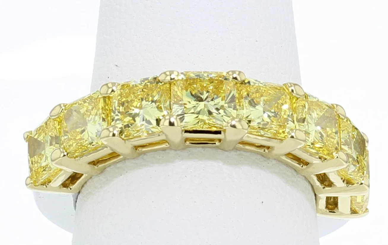 yellow lab diamond wedding band 