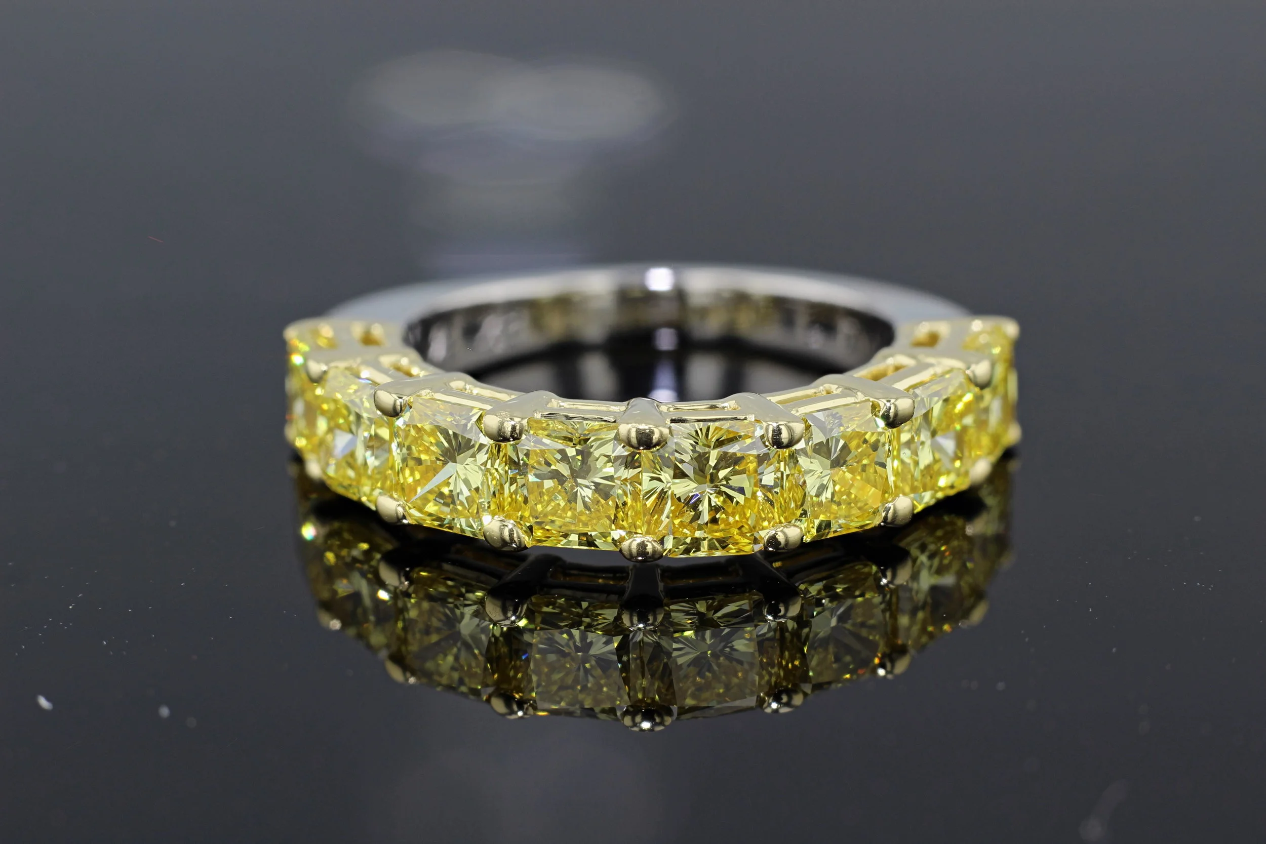 basket set lab grown diamond half eternity band