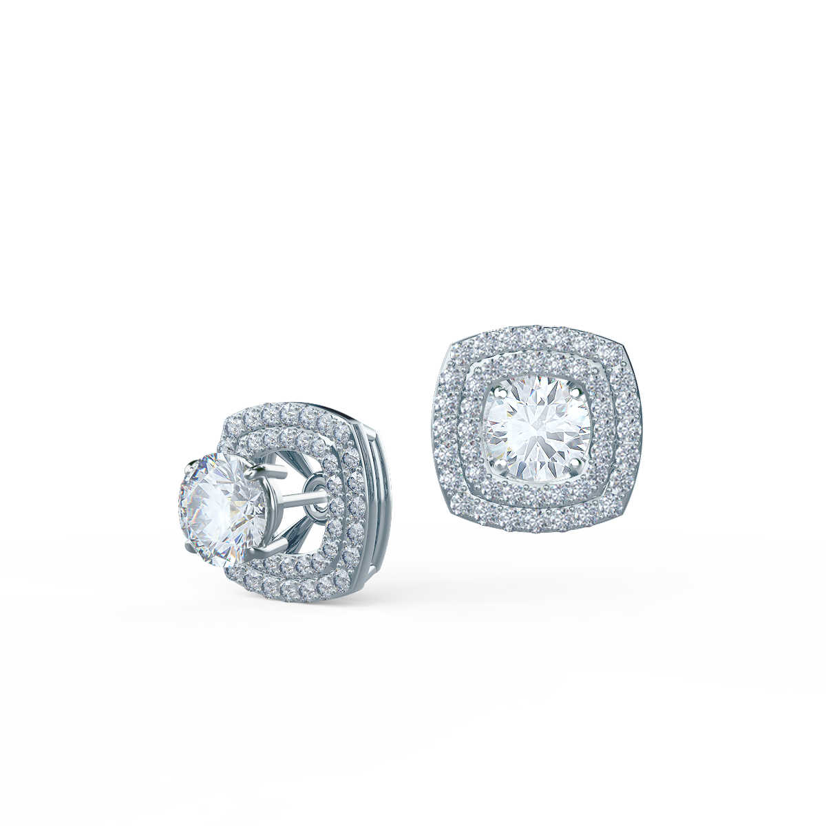 Heavenly Double Halo Lab Created Diamond Earring Jackets in Platinum Design-030