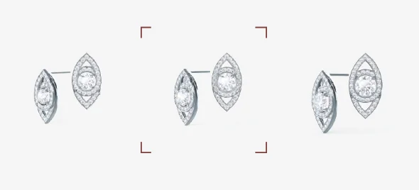 Studs with 0.5ct, 0.75ct (selected), and 1.0ct center stones.