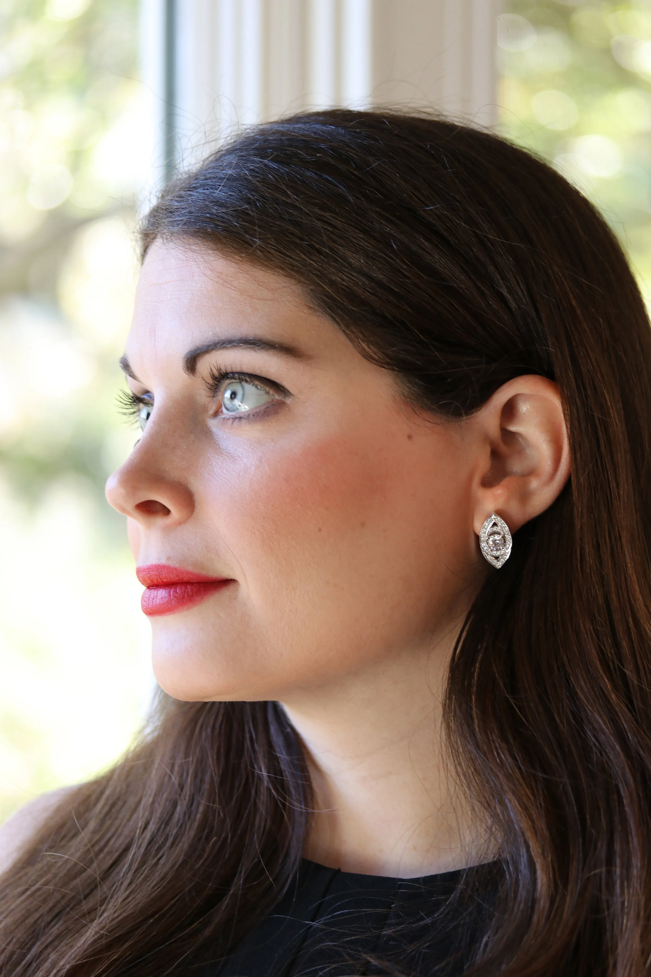 Ada Diamonds custom lab diamond marquise eye stud earrings