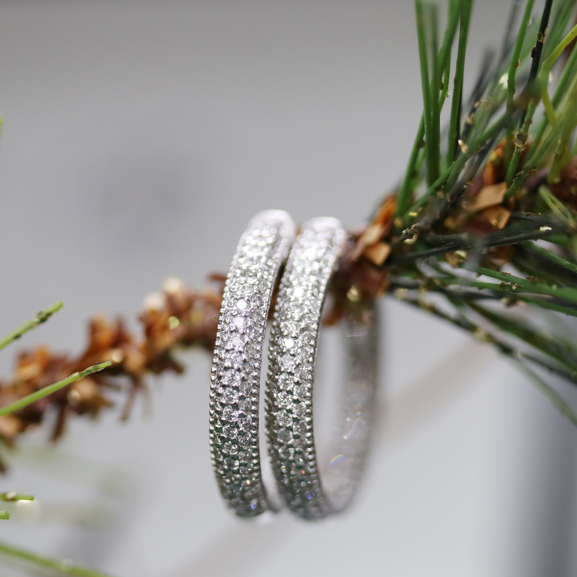 Lab Grown Diamond Pavé Hoops 1.0ctw Design AD202