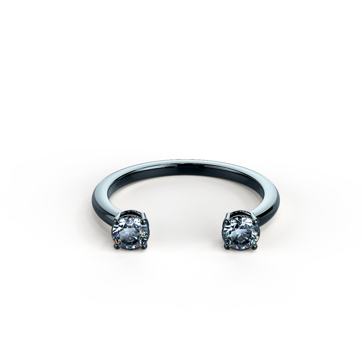 Manmade Diamond One Row Brilliant Gray Diamond Ring 1.20ctw Rendering