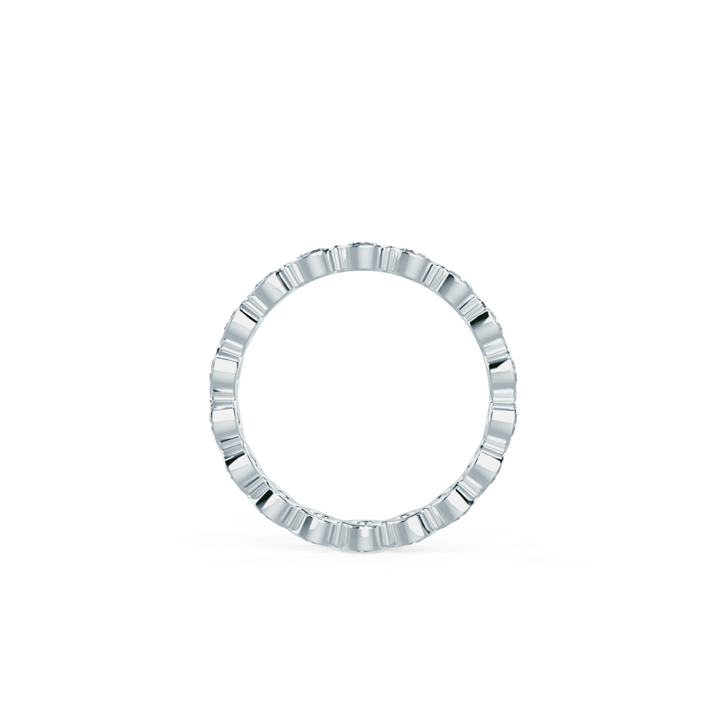 Bezel Set Eternity Lab Created Diamond Wedding Band in White Gold Design-192