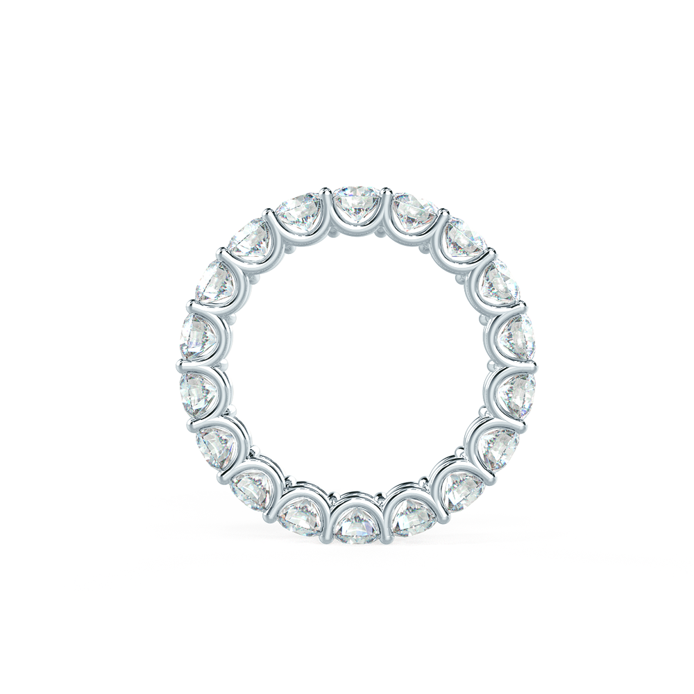 French U Round Lab Created Diamond Eternity Wedding Band in White Gold Design-164