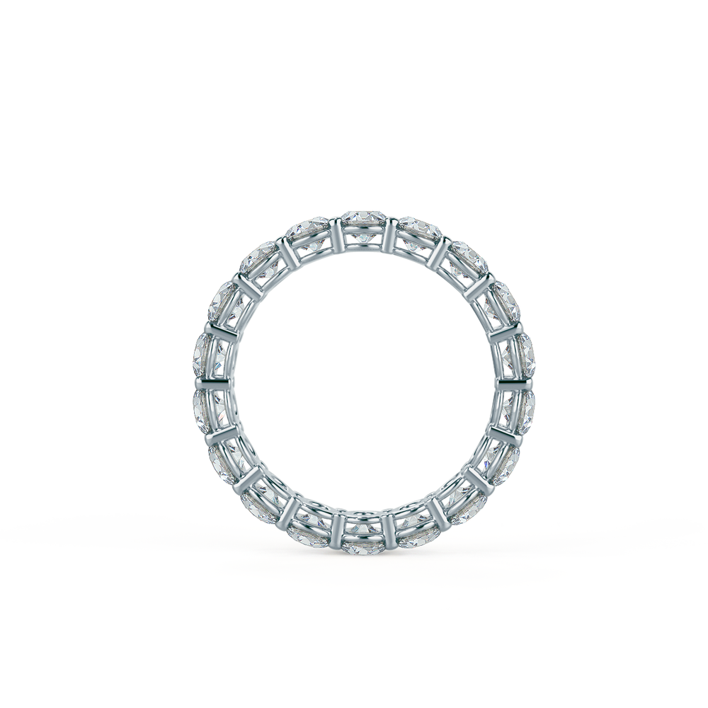 Prong Set Lab Created Diamond Eternity Wedding Band in White Gold Design-081