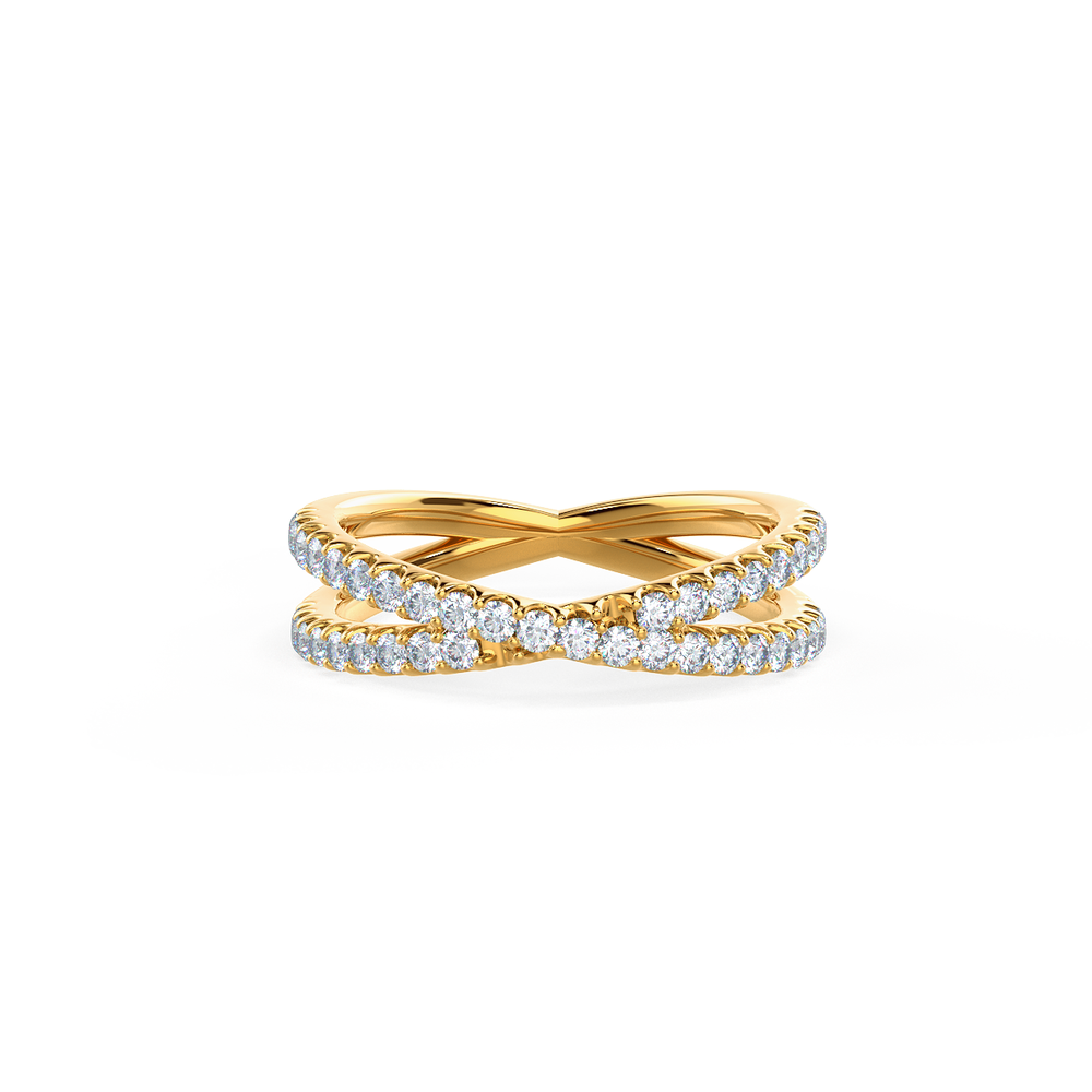 Crossing X Lab Created Diamond Wedding Band in Yellow Gold Design-217