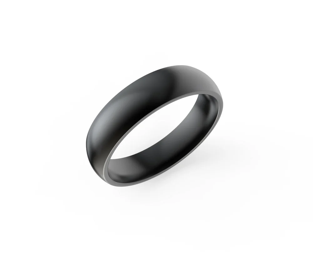 Men's Matte Rounded Lab Created Polydiamond Wedding Band Narrow Perspective View Design-207