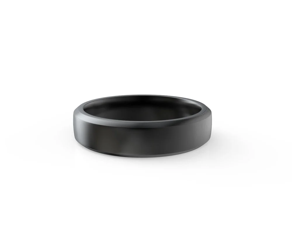 Men's Matte Beveled Lab Created Polydiamond Wedding Band Narrow Design-206
