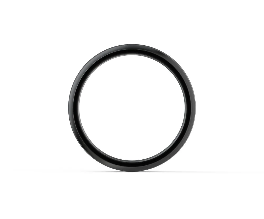 Men's Matte Beveled Lab Created Polydiamond Wedding Band Narrow Profile View Design-206