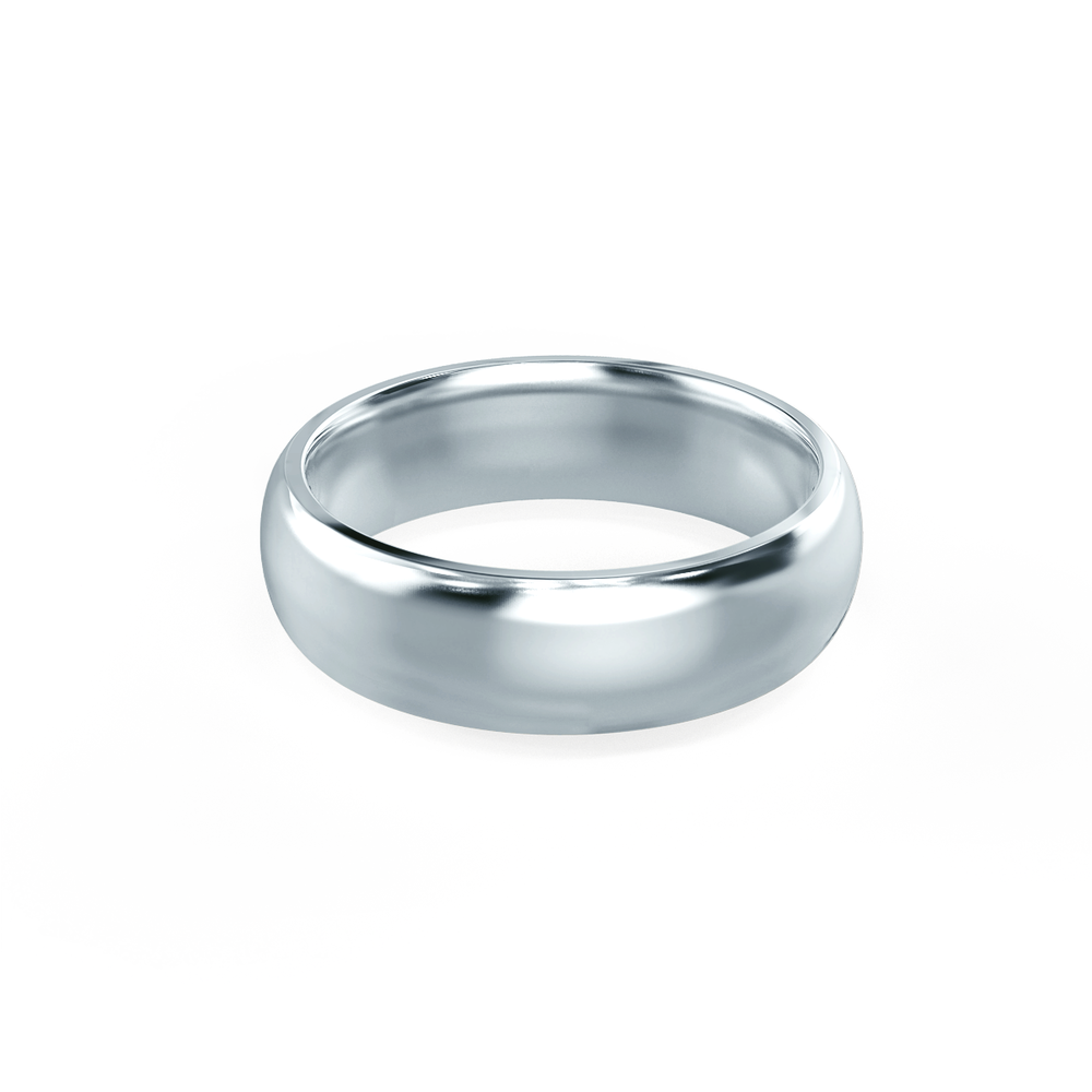 Men's Matte Rounded Wedding Band in Platinum Design-205