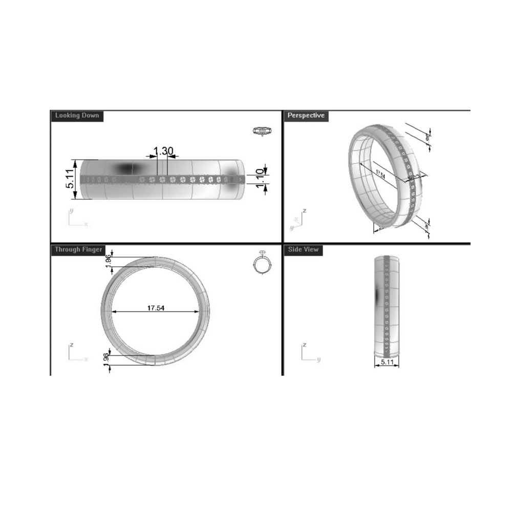 Custom Masculine Lab Created Diamond Wedding Band Design-183
