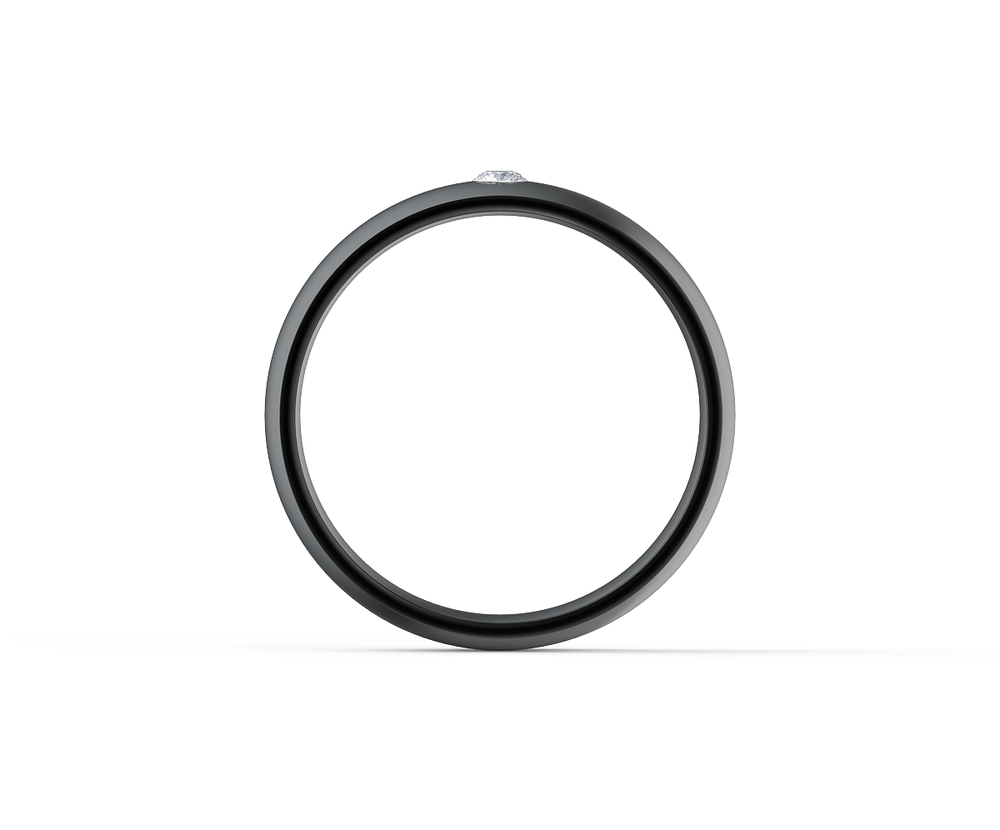 Men's Rounded Lab Created Diamond Polydiamond Wedding Band One in a Million Profile View Design-138