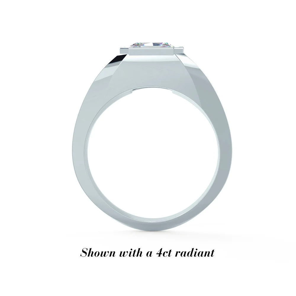 Men's Square Bezel Lab Created Diamond Wedding Band in White Gold Design-131