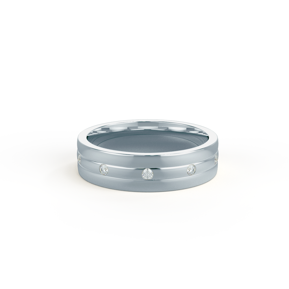 Men's Five Stone Lab Created Diamond Wedding Band in Platinum Design-088