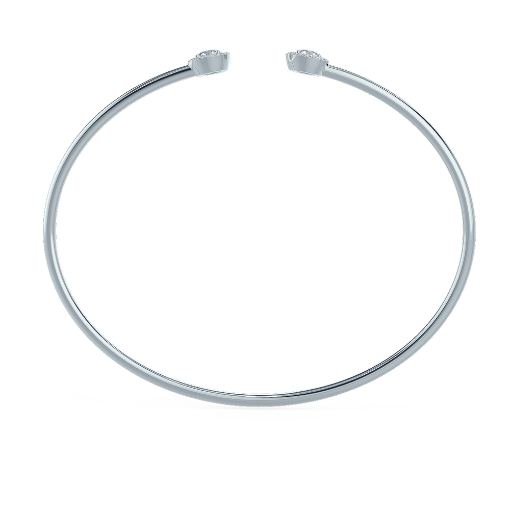 Heavenly Halo Lab Created Diamond Cuff Bracelet in Platinum Profile Design-049