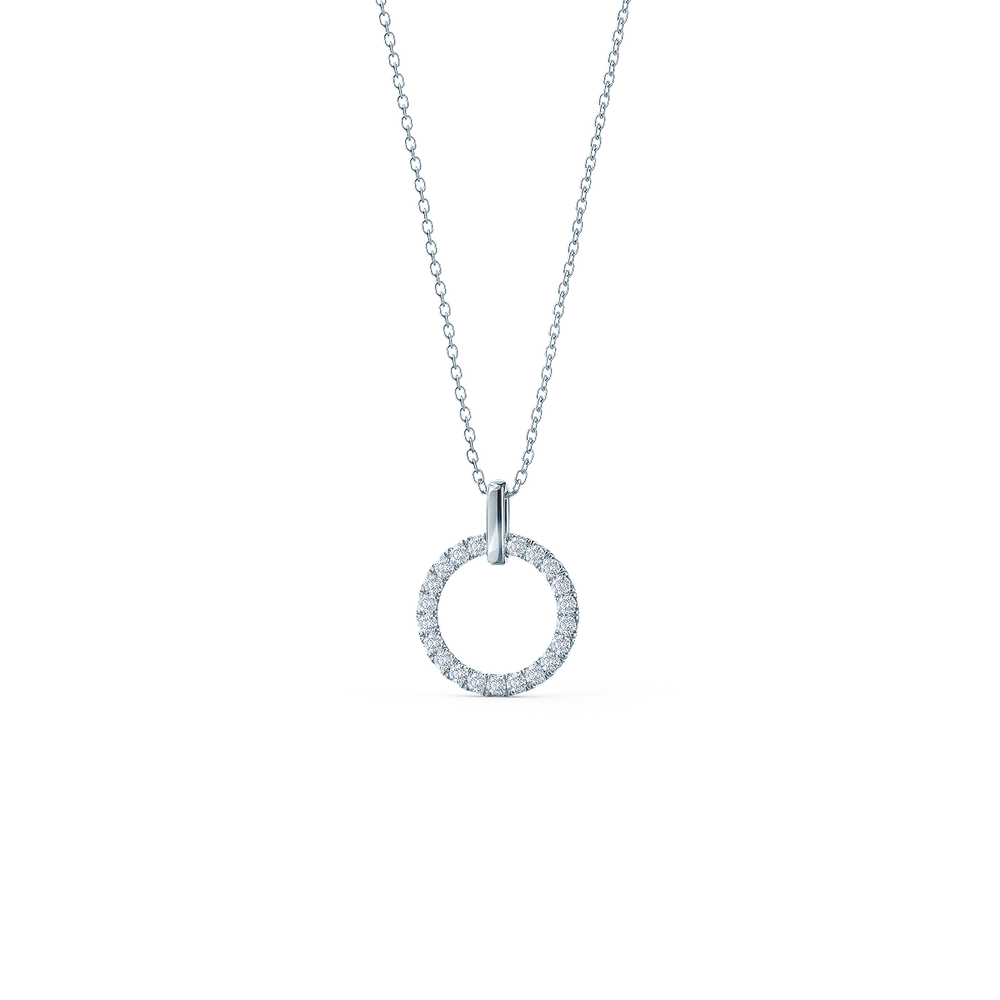Karma Open Circle Lab Created Diamond Necklace in Platinum Design-033