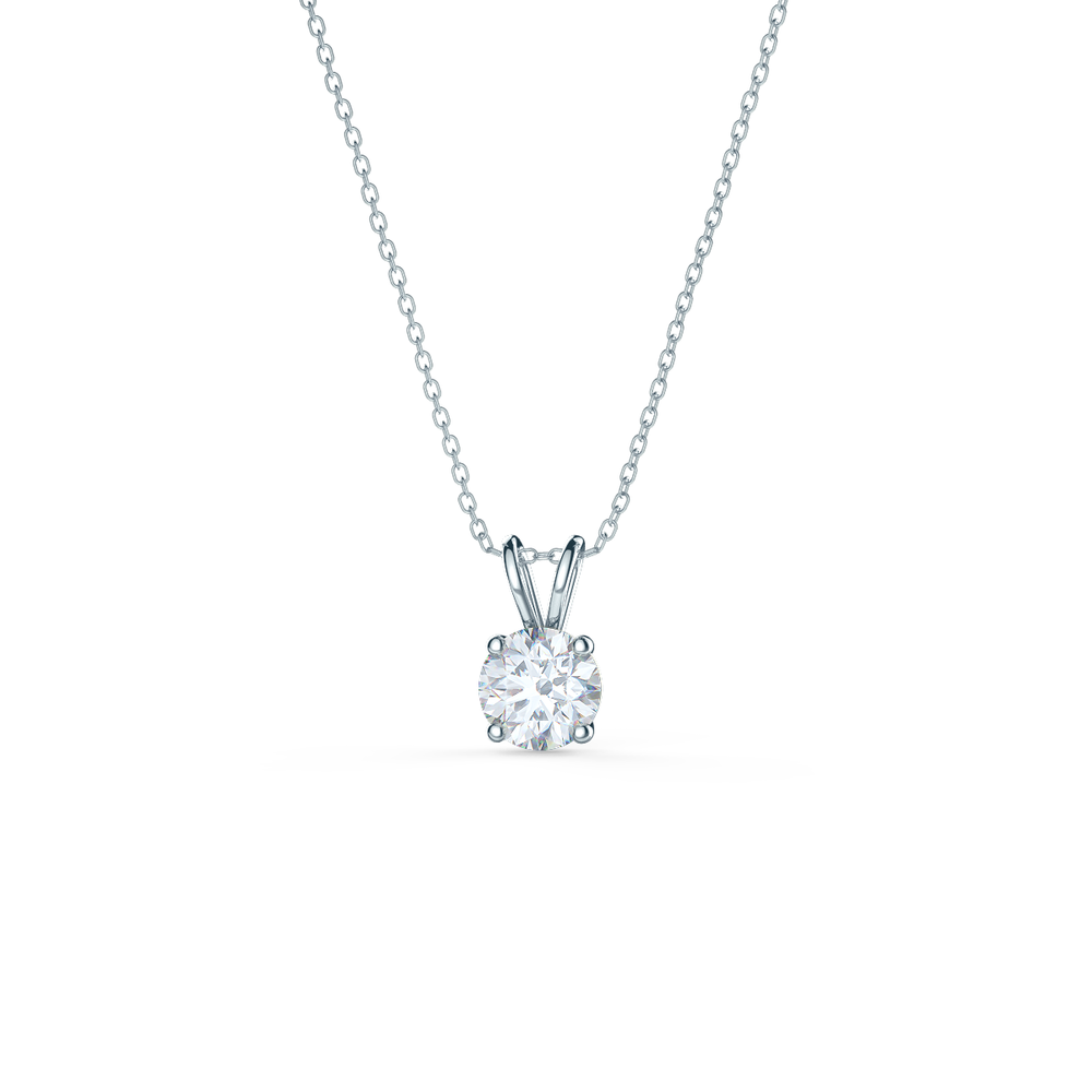 Split Bale Lab Created Diamond Pendant Necklace in Platinum Design-012