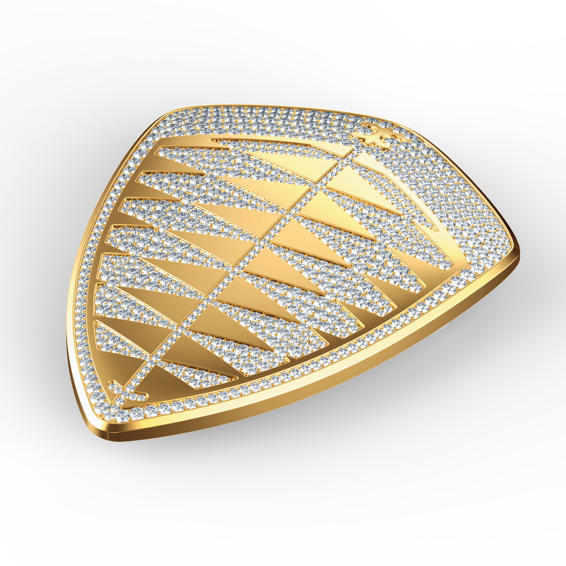 CAD Rendering of the Key with 702 diamonds