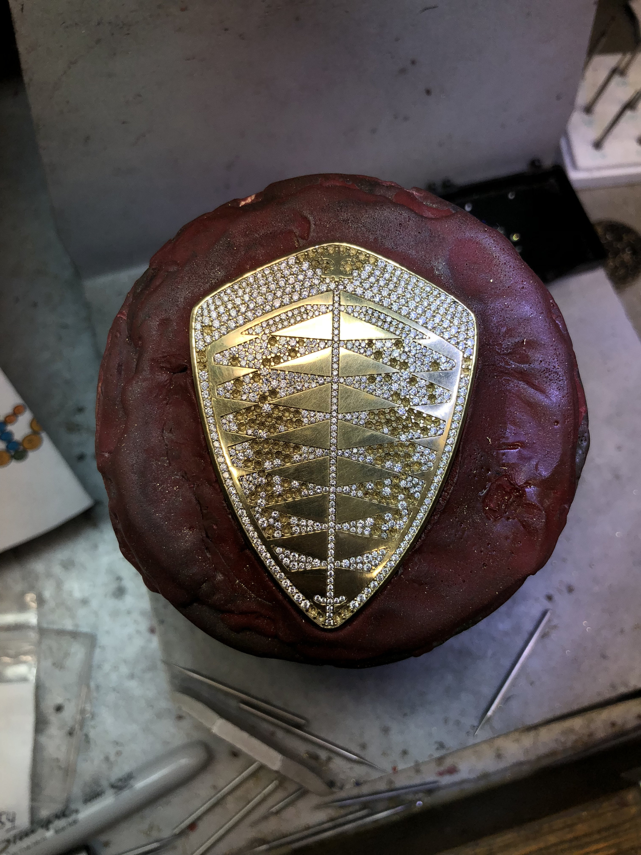 Diamond Setting in Progress