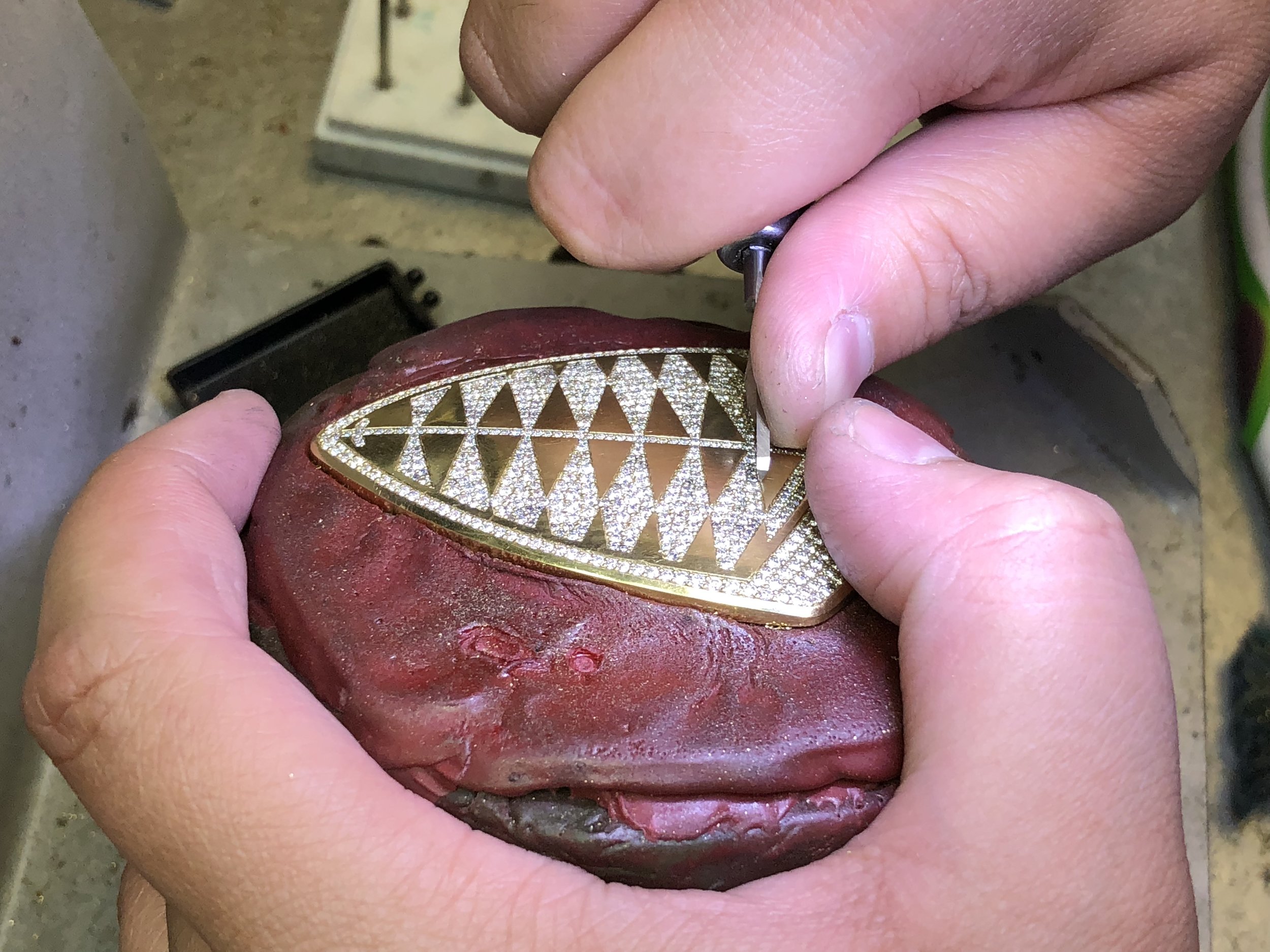 Hand Finishing the Crest
