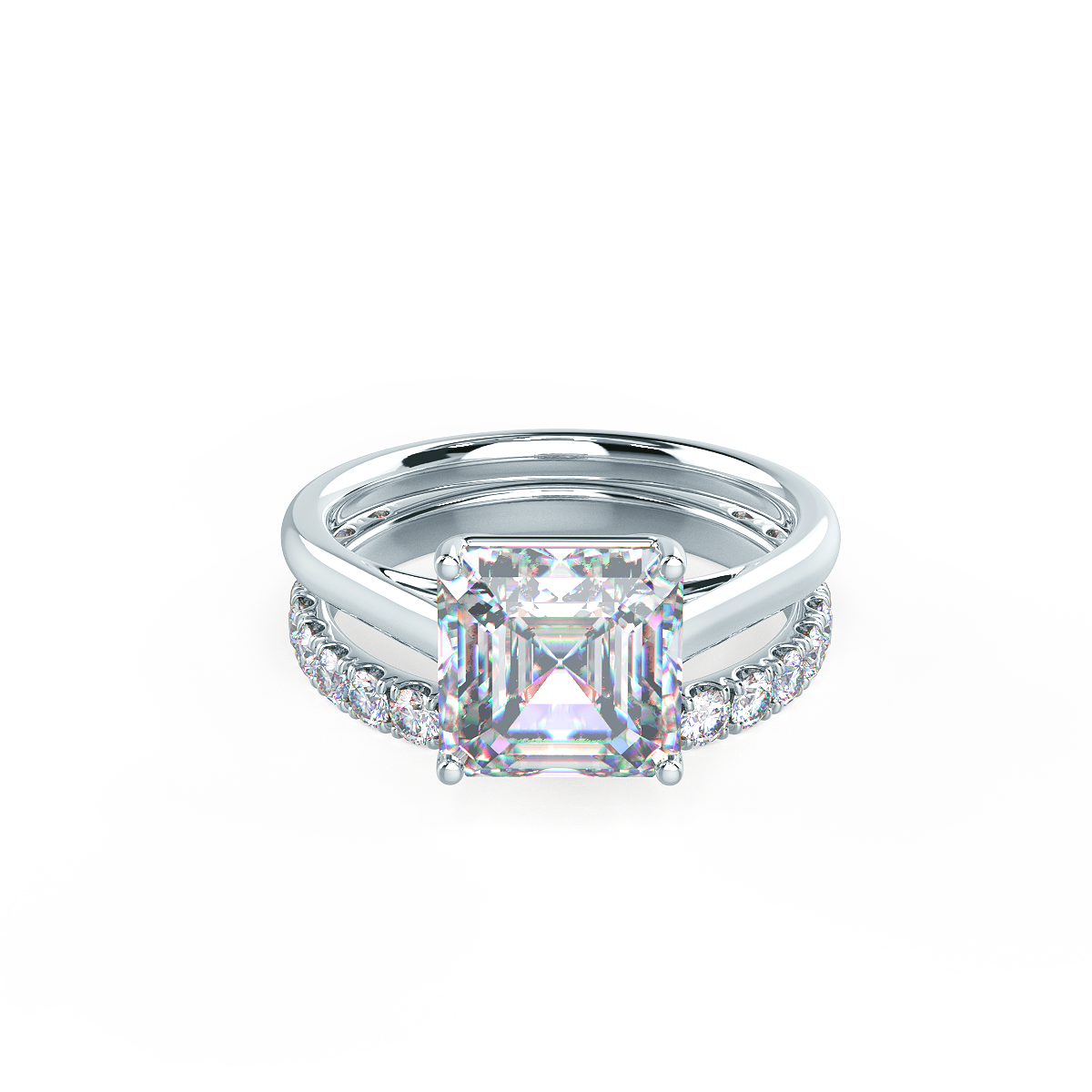   This setting pairs with a variety of wedding band styles.     View Wedding Band Details   