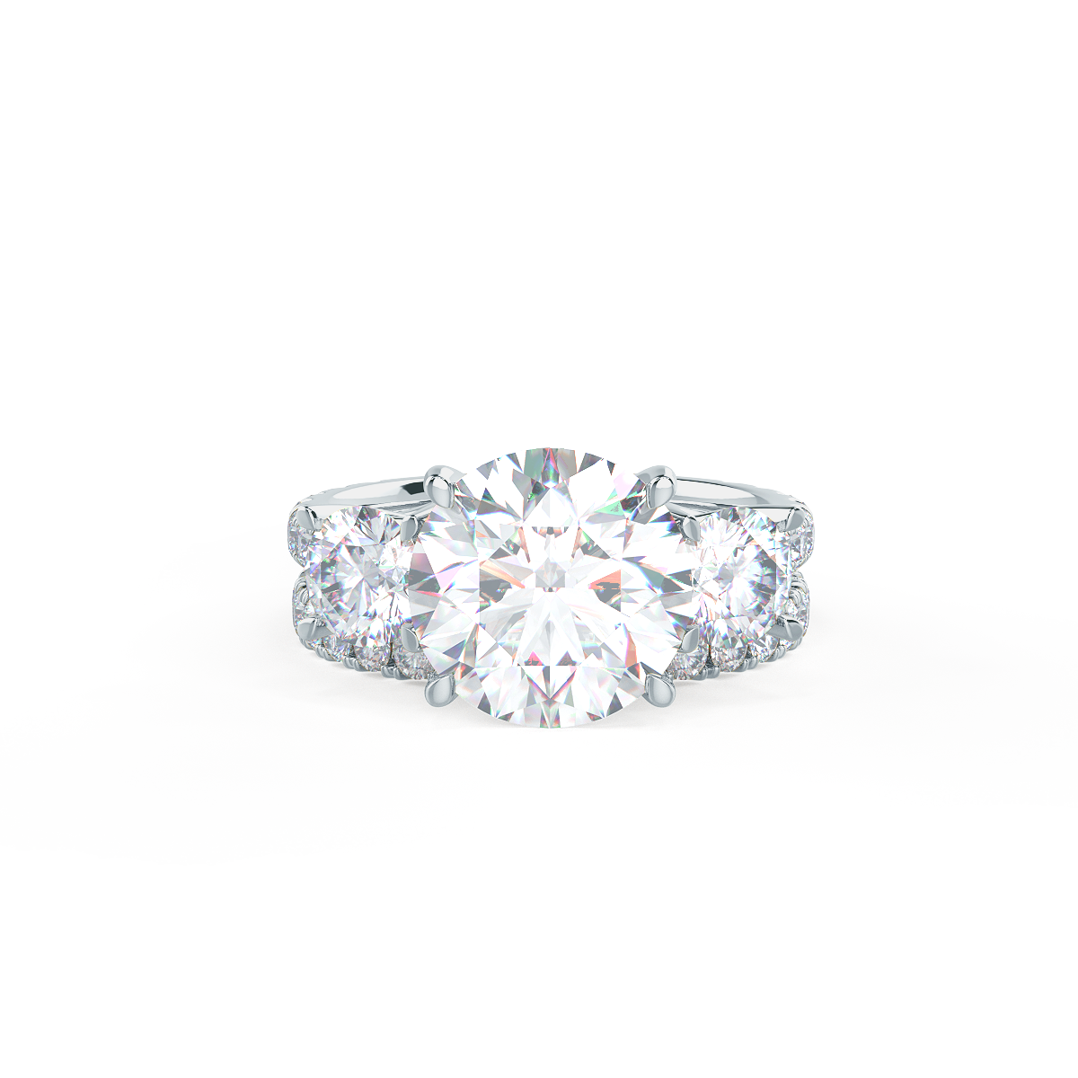 This setting pairs with a variety of wedding band styles. View Wedding Band Details