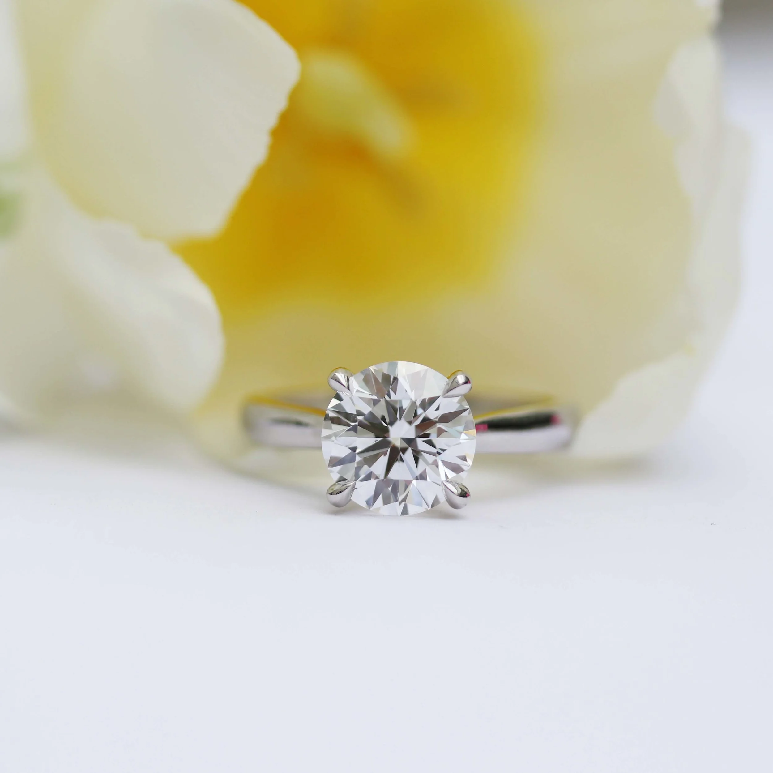 Manmade Diamond Open Cathedral Solitaire Engagement Ring 2.46ctw Design AD147