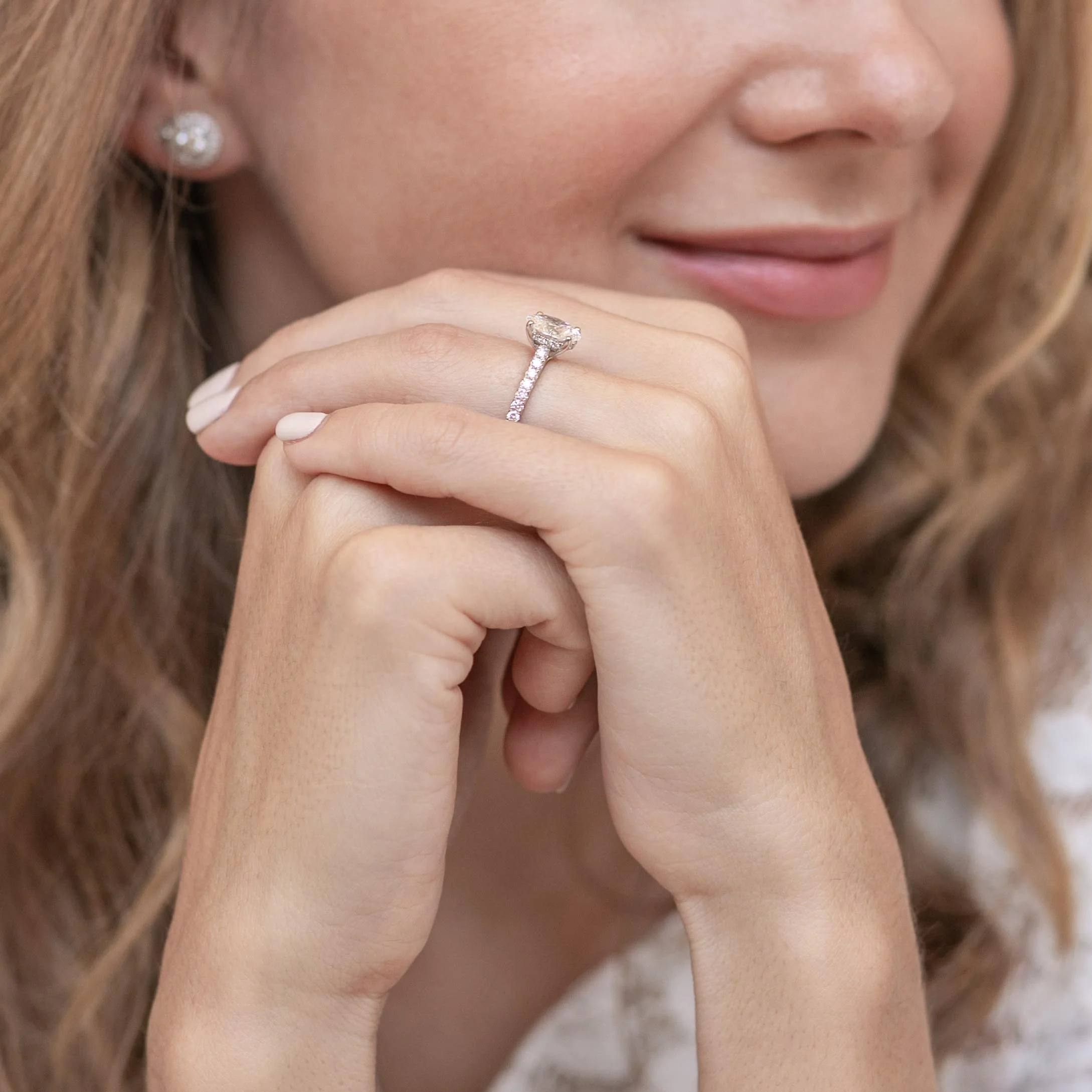 Classic Lab Created Diamond Stud Earrings Artistic