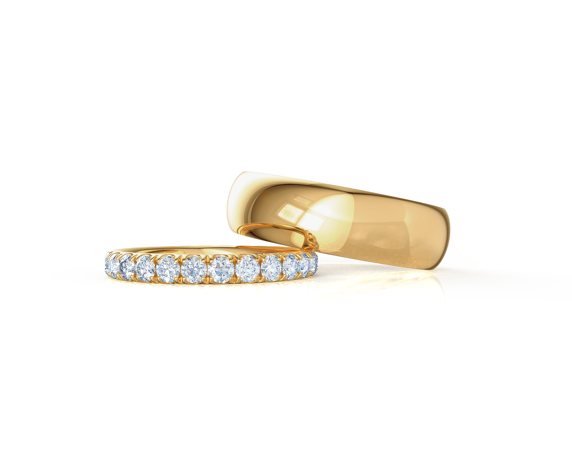 Pair your Classic Rounded Ring with a U Pave Eternity Band Shop Now