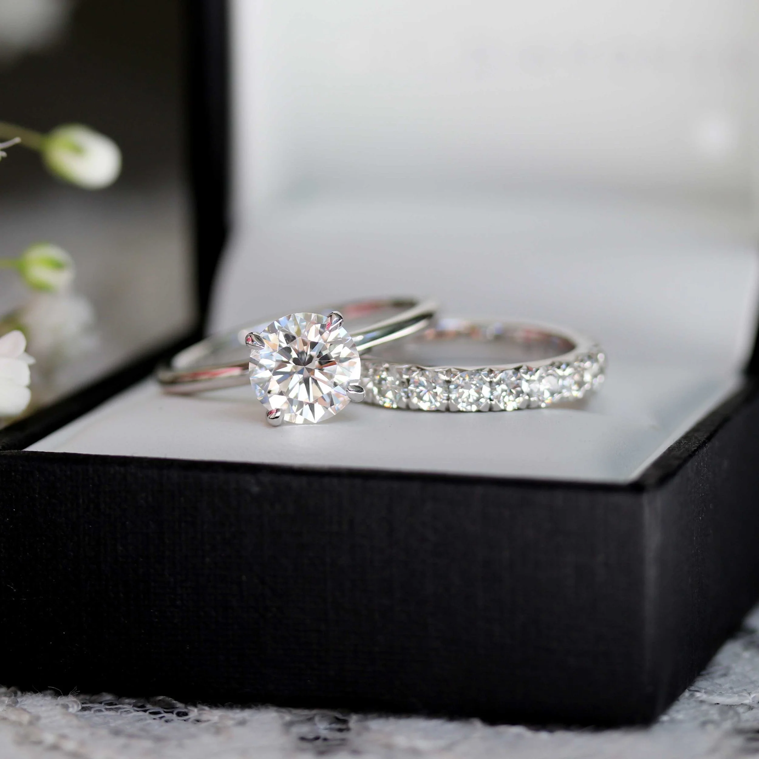 French Pave Lab Created Diamond Eternity Band In Box AD175
