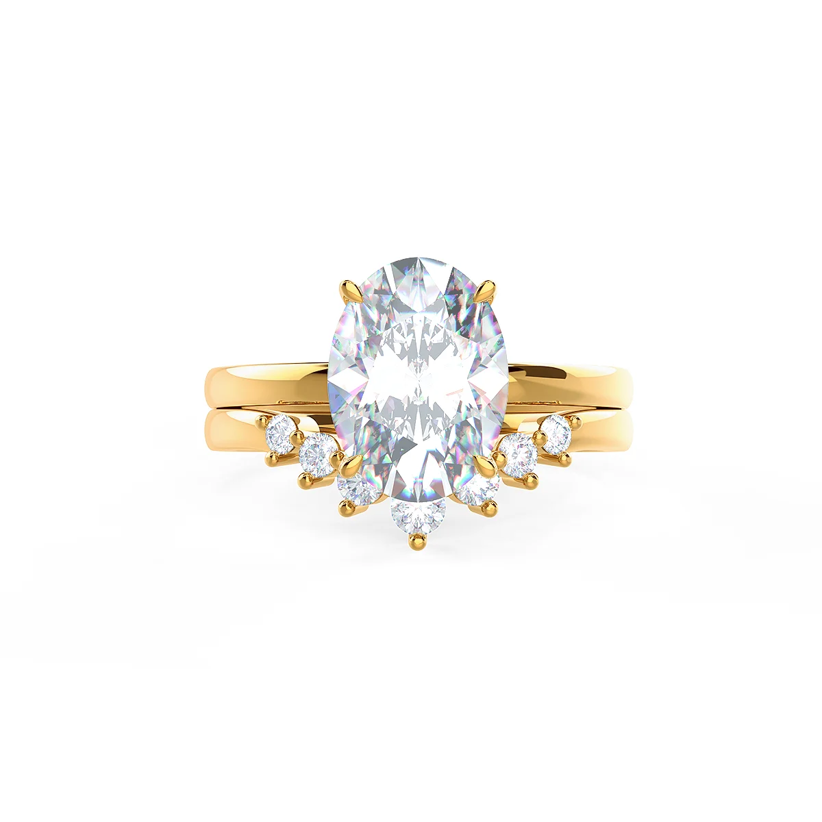 This nesting band pairs well with a low-set fancy shape, such as an oval. Shop Now