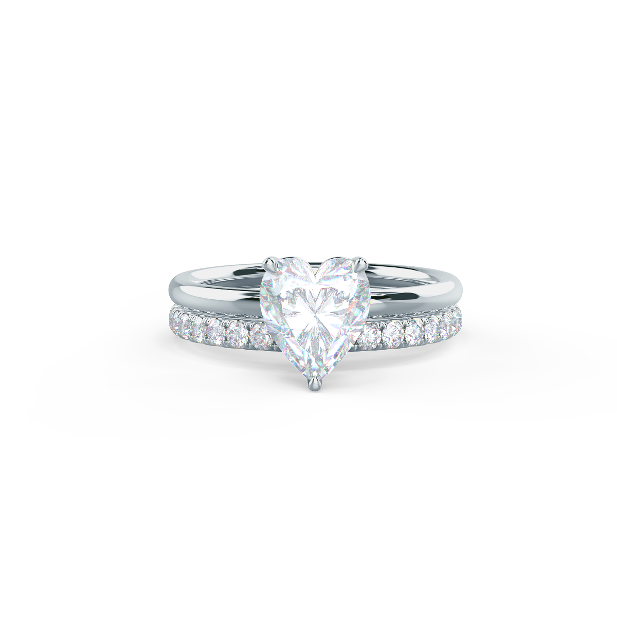 This setting allows for a wedding band to sit flush with no gap. View Wedding Band Details